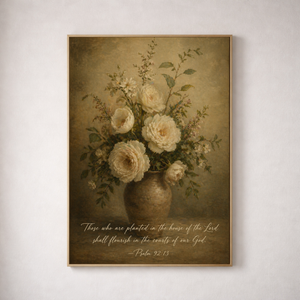 Psalm 92:13 Still Life Botanical | Christian Wall Art