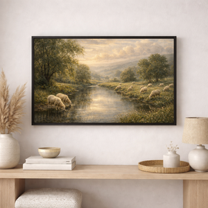 Peaceful Sheep Meadows | Good Shepherd Landscape Canvas