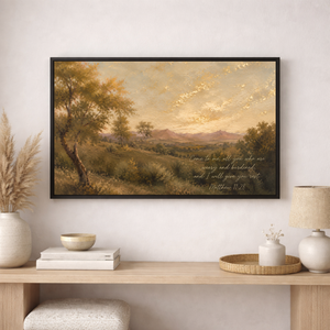 Matthew 11:28 Landscape Wall Art | Come To Me Scripture Canvas