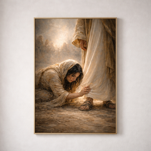 Woman Healed By Faith | Vertical Canvas Wall Art