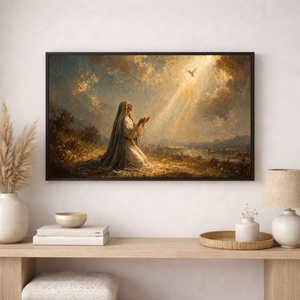 Divine Light | Mary In Prayer Canvas Wall Art