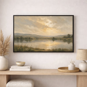 Neutral Pastel Countryside Painting | Christian Canvas