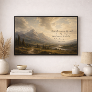 Psalm 125:1 Mountain Scripture Wall Art | Christian Canvas