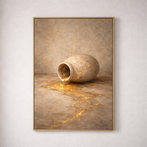 The Broken Vessel | Kintsugi Healing Canvas Wall Art