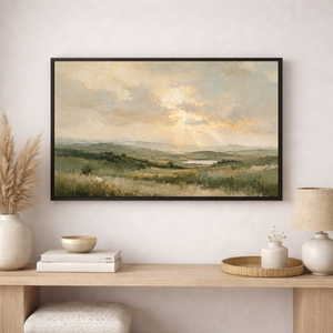 Rustic Meadows | Minimal Sage Green Landscape Canvas