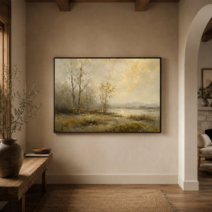 The Golden Lake | Landscape Canvas Art