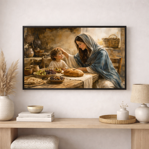 Mary Blessing Jesus | Madonna And Child Canvas Wall Art
