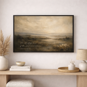 Lamentations 3:22 | Neutral Landscape Christian Canvas Wall Art