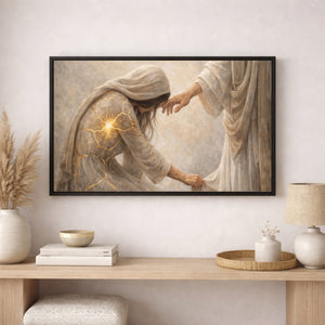 Kintsugi Healed By His Touch | Christian Canvas Wall Art