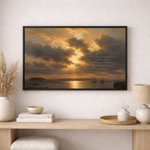 Isaiah 43:2 Coastal Seascape | Christian Canvas Art