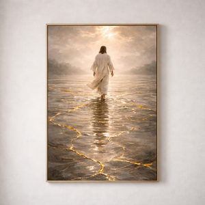 Walking In Restoration | Kintsugi Jesus Canvas Wall Art