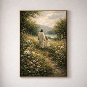 Christ Guiding The Child | Jesus Canvas Wall Art