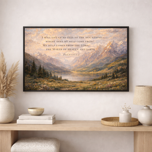 Eyes Up To The Mountains | Psalm 121 Canvas Wall Art