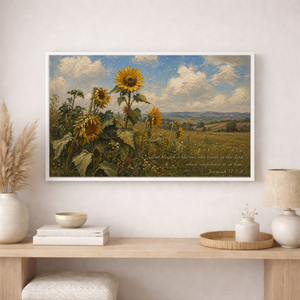 Jeremiah 17:7-8 Wall Art | Sunflower Field Christian Canvas