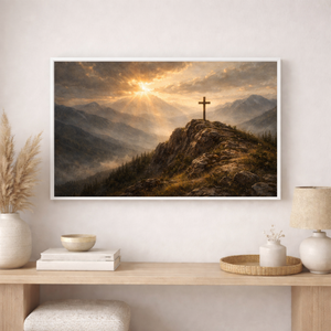 Cross On The Hill | Christian Canvas Wall Art