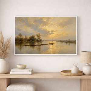 Golden Evening | Moody Impressionist Landscape Wall Art