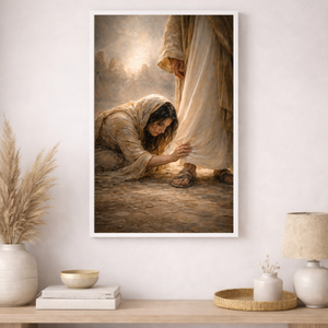 Woman Healed By Faith | Vertical Canvas Wall Art
