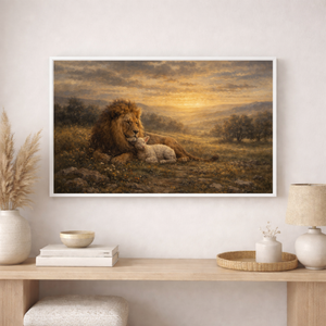 Prophetic Kingdom | Lion And Lamb Canvas Wall Art