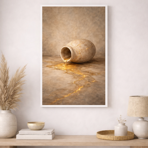 The Broken Vessel | Kintsugi Healing Canvas Wall Art