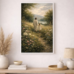 Christ Guiding The Child | Jesus Canvas Wall Art