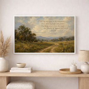 Psalm 121 Landscape | Rustic Mountain Canvas Wall Art
