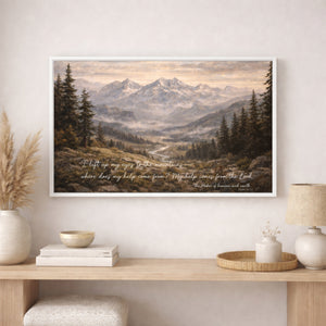 I Lift Up My Eyes To The Mountains | Psalm 121 Canvas