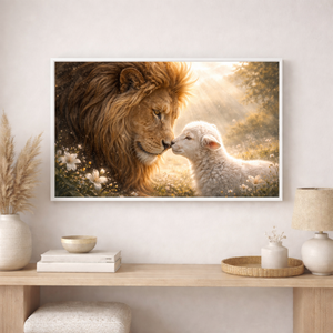 Lion And The Lamb | Christian Canvas Wall Art