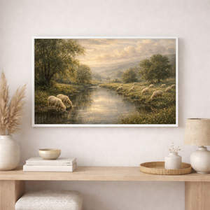 Peaceful Sheep Meadows | Good Shepherd Landscape Canvas