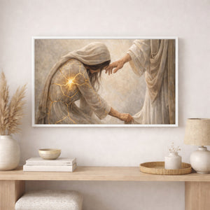 Kintsugi Healed By His Touch | Christian Canvas Wall Art