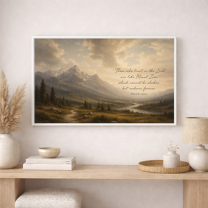 Psalm 125:1 Mountain Scripture Wall Art | Christian Canvas