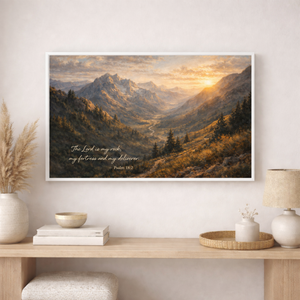 The Lord Is My Rock | Psalm 18:2 Mountain Canvas