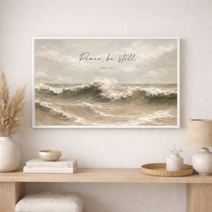 Peace Be Still | Mark 4:39 Coastal Canvas Wall Art