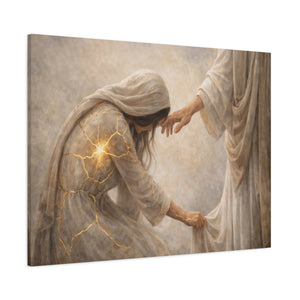 Kintsugi Healed By His Touch | Christian Canvas Wall Art