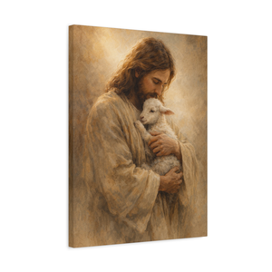 Protecting The Innocent | Jesus Holding Lamb Canvas