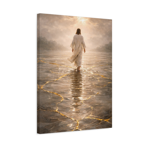 Walking In Restoration | Kintsugi Jesus Canvas Wall Art
