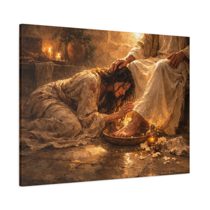 Mary Of Bethany Anointing Jesus | Christian Canvas Wall Art
