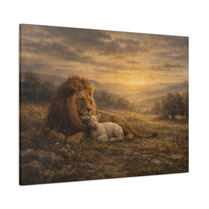 Prophetic Kingdom | Lion And Lamb Canvas Wall Art