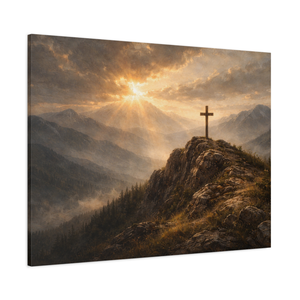 Cross On The Hill | Christian Canvas Wall Art