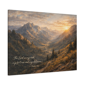 The Lord Is My Rock | Psalm 18:2 Mountain Canvas