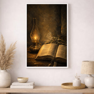 The Oil Lamp | Vintage Christian Still Life