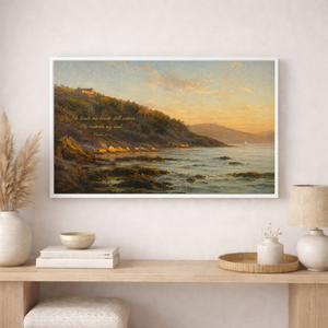 Psalm 23 Coastal Wall Art | Christian Canvas Print