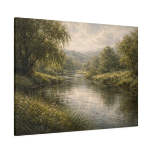 Classical Countryside Landscape | River Canvas Wall Art
