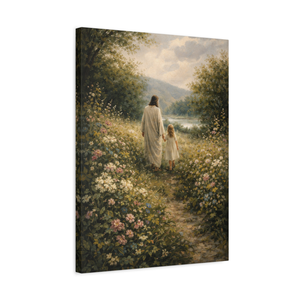 Christ Guiding The Child | Jesus Canvas Wall Art