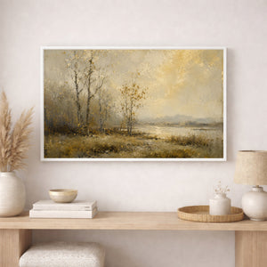 The Golden Lake | Landscape Canvas Art