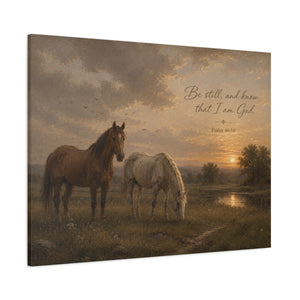 Psalm 46:10 Horses Wall Art | Christian Canvas Print