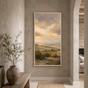 Vintage Countryside | Golden Horizon Landscape Wall Art