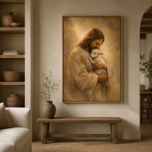 Protecting The Innocent | Jesus Holding Lamb Canvas