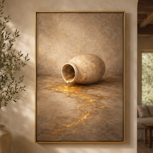 The Broken Vessel | Kintsugi Healing Canvas Wall Art