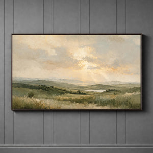 Rustic Meadows | Minimal Sage Green Landscape Canvas